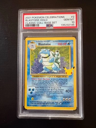 Blastoise Classic Collection Celebrations: Classic Collection 2/102   PSA 10
