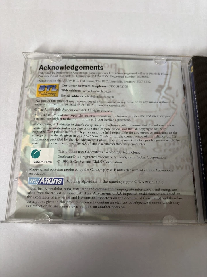 AA Mile Master BRITAIN 1999 Mapping Multimedia CD-ROM PC Geosystems Global - Image 3 of 4