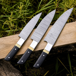Handmade Damascus Chef Knife Set, 3 Piece Kitchen Knife Set, Personalized set