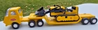 Tiny Tonka 1970's Semi Truck Cab & Lowboy Flatbed Trailer With Bulldozer