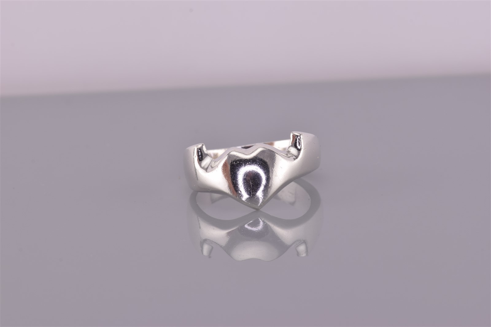 Sterling Silver Solid Drop Down Heart Winged Band… - image 7