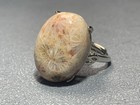 Natural Silicified Coral Fossil Flower Agate Ring/ Adjustable — photo 5