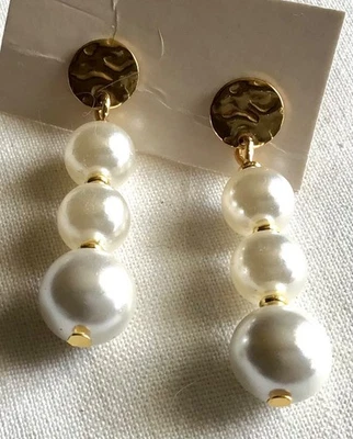 🌟 Boucles d’oreilles, perles de culture blanches ⭐️ - Photo 1/3