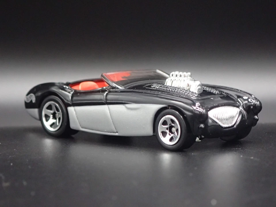 1953-1956 AUSTIN HEALEY Roadster Convertible Nero 1:64 Scala Modellino Auto - Immagine 4 di 4
