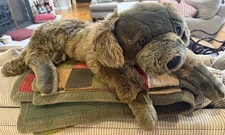 Plow And Hearth HUGE 45” Chocolate Lab/Brown Dog Plush