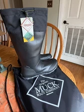 Muck Boots Forager Mens 11 Women’s 12 Black Tall Waterproof Chore Rain Boots NEW