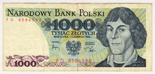1982 Poland 1000 Zlotych 8586598 Paper Money Banknotes Currency