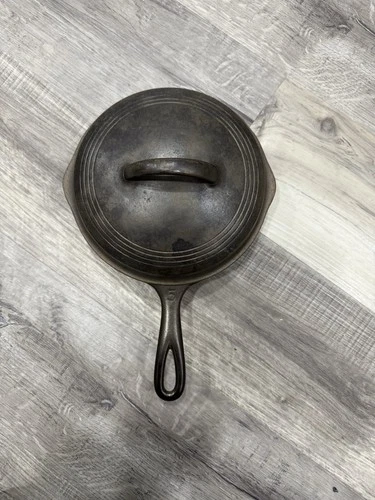 Wagner Ware Sidney O #5 Cast Iron Skillet Frying Pan with Lid 1055 & 1065B