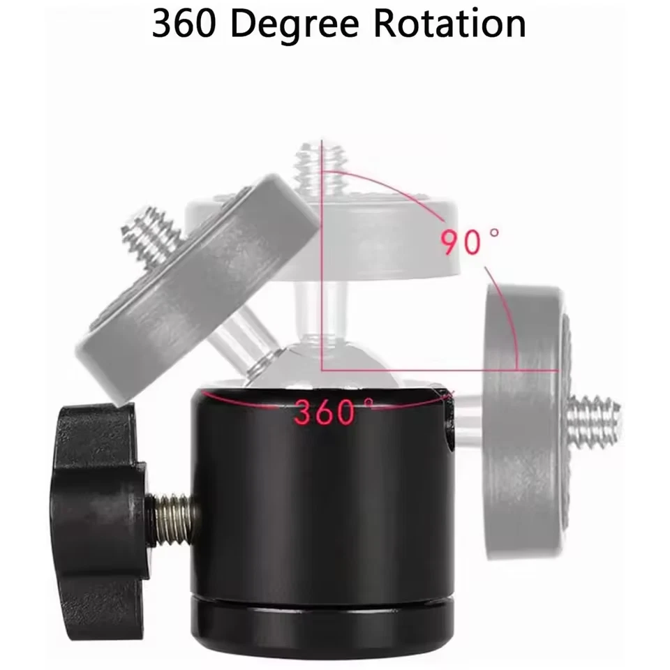360° Kugelkopf Adapter 1/4" Stativkopf Foto Kamera Zubehör Kugelgelenk Stativ - Bild 2 von 4