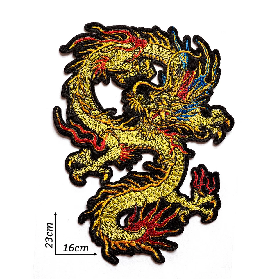 9'' Dragon Embroidered Iron On Sew On Patch Badge Fabric DIY Jeans Jacket Bag - Image 2 of 4