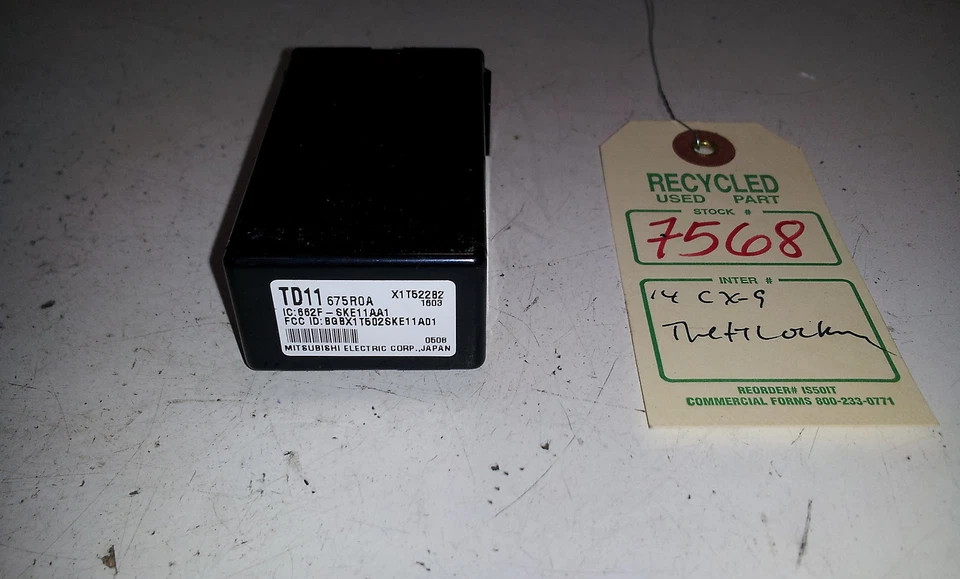 Mazda CX-9 2014 módulo de control de entrada eléctrico sin llave OEM TD116750A #7568 Foto 2 de 4