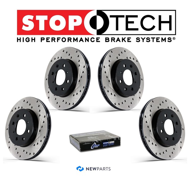 For Toyota Tundra Front & Rear StopTech Sportstop Drilled Brake Rotors