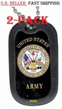 2-PACK  U.S. Army Proud United States USA Military ID Dog Tag / Keychain  $21.78