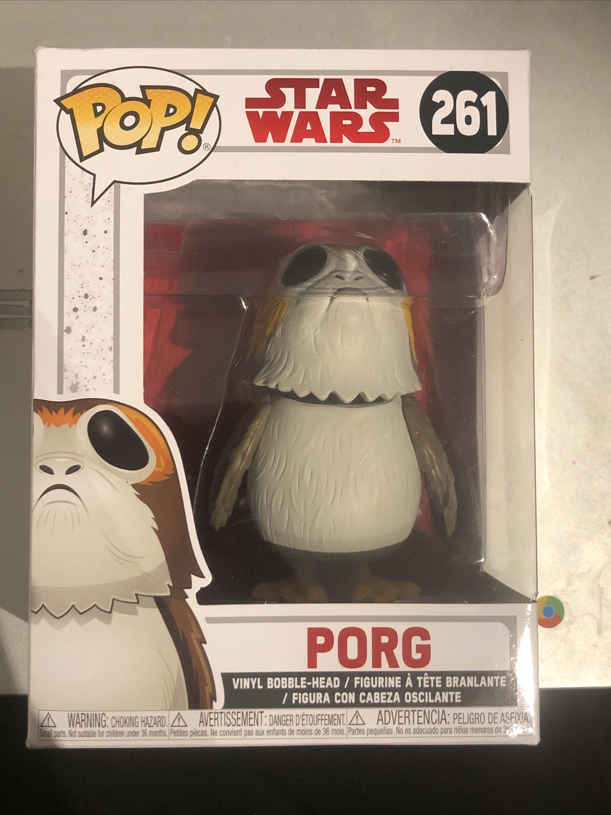 Star Wars The Last Jedi - Porg 3,75&Quot; Vinilo Pop Figura Bobble #261 Como Nuevo