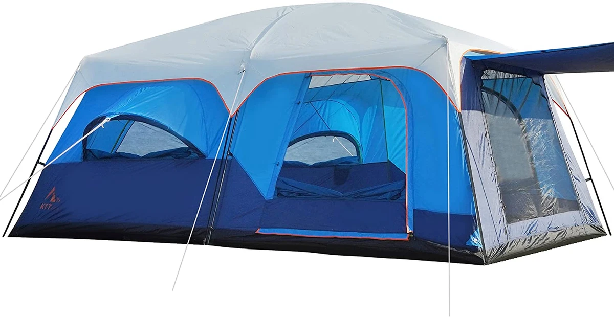 KTT Extra Large Tent 12 Person(Style-B),Family Cabin Tents,2 Rooms,Straight  Wall