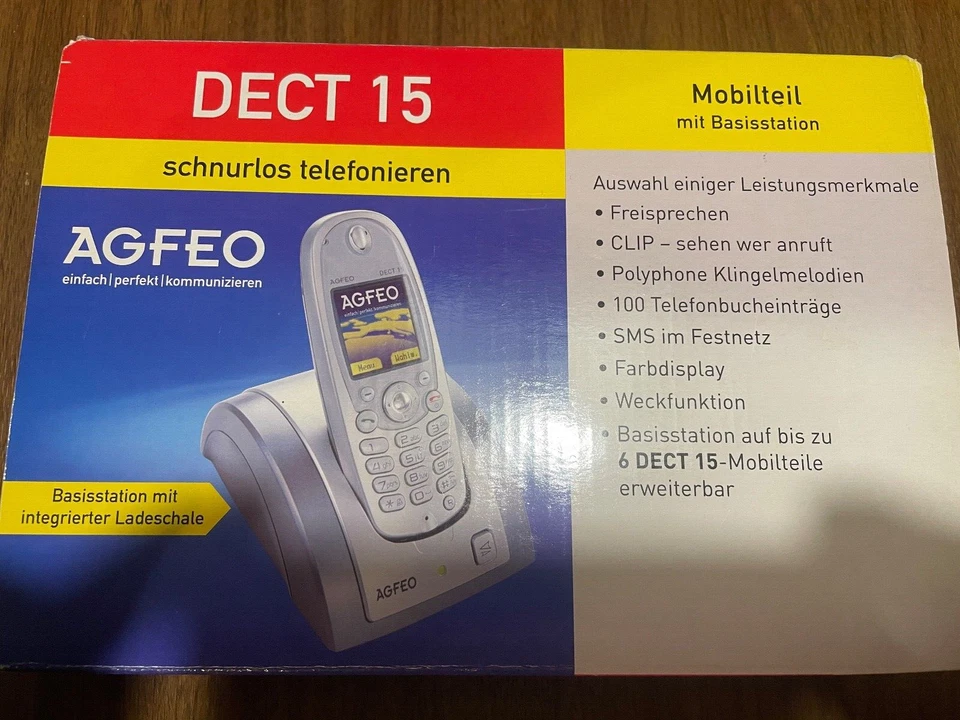 AGFEO DECT 15 Mobilteil mit Ladeschale bzw Basis Station  schnürlos telefonieren - Bild 4 von 4