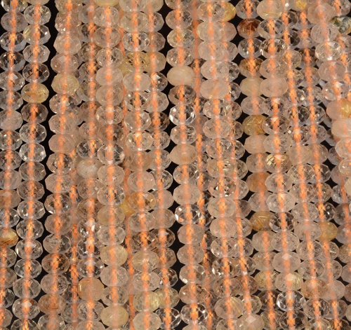 6X4 MM CITRIN EDELSTEIN KLASSE AAA MIKRO FACETTIERTES RONDELL LOSE PERLEN 15,5 ZOLL - Bild 4 von 4