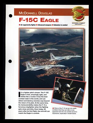 ''McDonnell Douglas F-15C Eagle'' Super Fighter Aircraft of the World Spec Sheet 