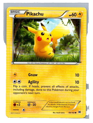Pikachu 48/162 LP - XY Breakthrough Pokemon Card - Kouki Saitou