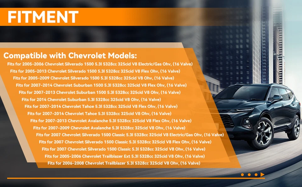 Kit de repuesto de elevadores AFM DOD kit de leva 5,3 KIT DE CÁMARA para Chevy GM 5,3 L 2007-2013 Foto 3 de 4