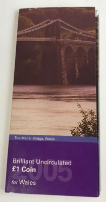 ROYAL MINT 1 POUND COIN 2005 THE MENAI BRIDGE WALES IN ORIGINAL PACK