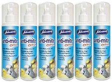 6x JOHNSONS ANTI MITE EXTRA SPRAY CAGE BIRDS & PIGEONS KILLS MITES & LICE 150ML