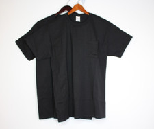 Men's Hanes Short Sleeve Pocket Tee 2-Pack Black Size Medium