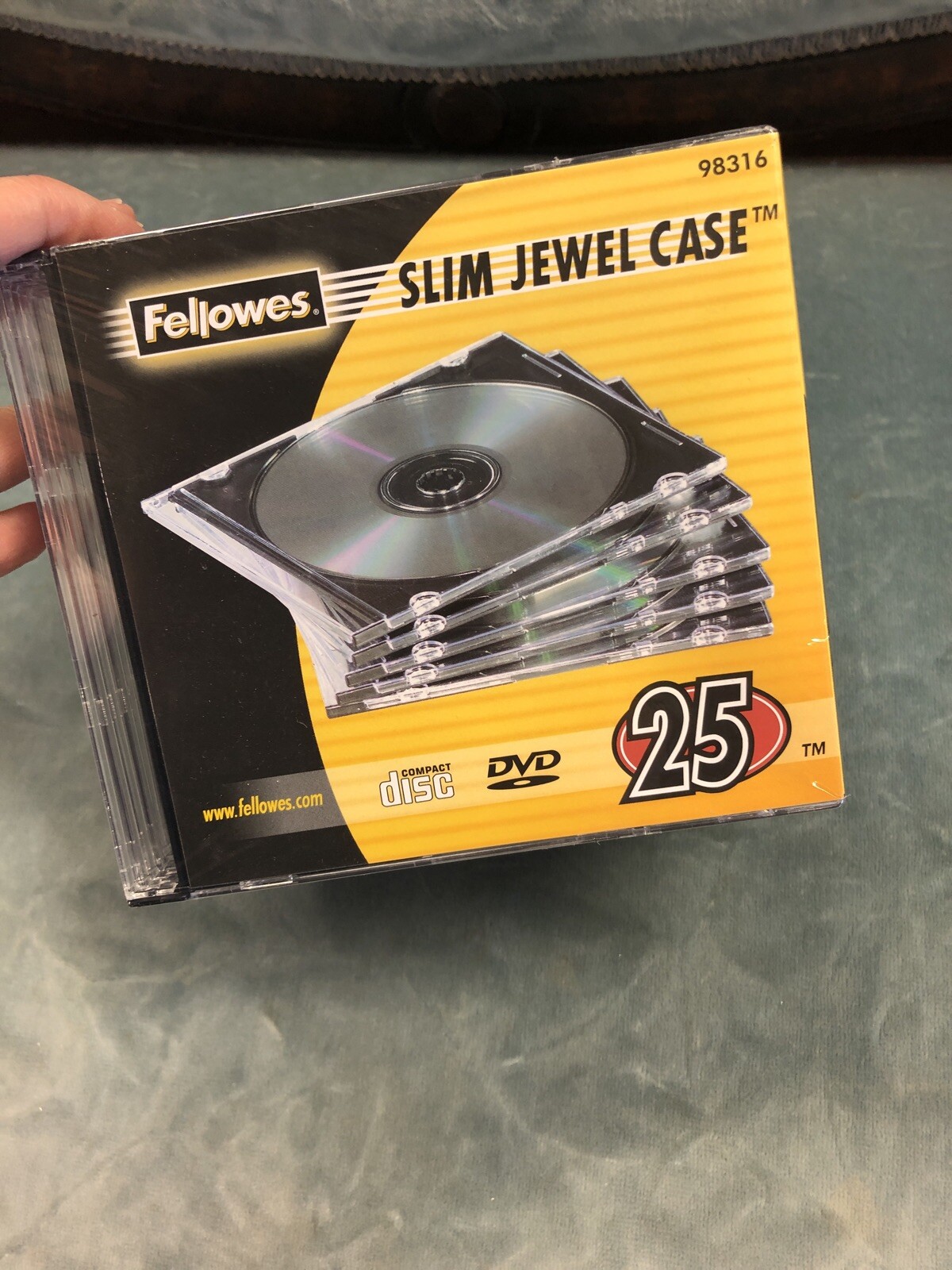 Fellowes® Slim Jewel Case CD DVD Clear/Black Sealed Pack Of 25 eBay