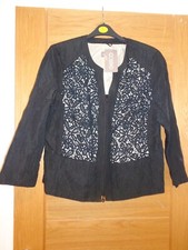 Gelco Black Long Sleeved Zip Up Jacket Uk 20