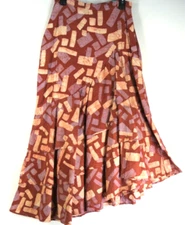 NEW Sika Handmade Cotton Assymetrical hem Layered Midi-Skirt size 12 #D6780