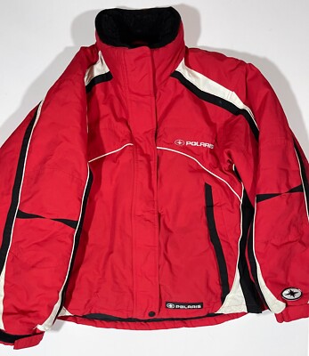 Polaris Snowmobile Jacket Coat Women Medium Red Black