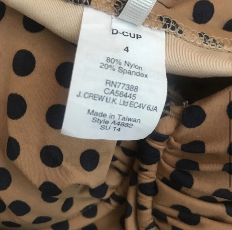 Traje de baño Tankini a lunares azul marino/tostado usado en excelente estado J.Crew EXCELENTE talla 4 copa D Foto 4 de 4