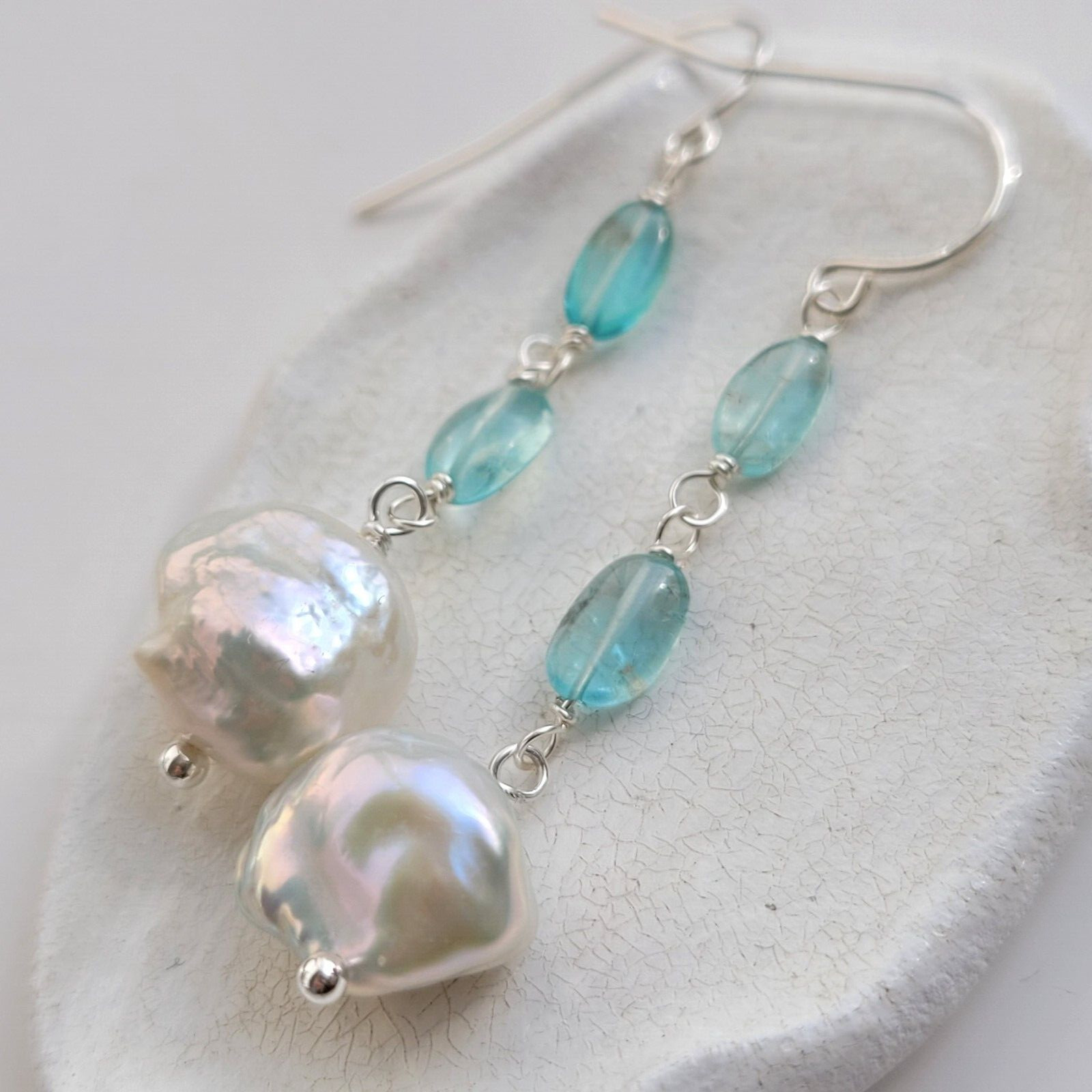 Boucles d'oreilles argent 925 bleu océan pour vos soirées d'été
