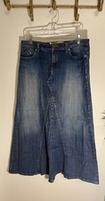 Modest Jordache Size 29 8 Long Denim Jean Skirt No Slits