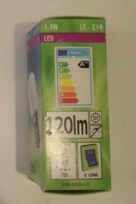Orbitec E14 LED Pygmy Bulb 1.4 W(15 to 25W), 3000K, Pygmy shape 120lm