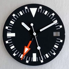 29MM GMT Black Watch Dial For MOD Dial Japan NH34A NH34 Date Parts Accessories