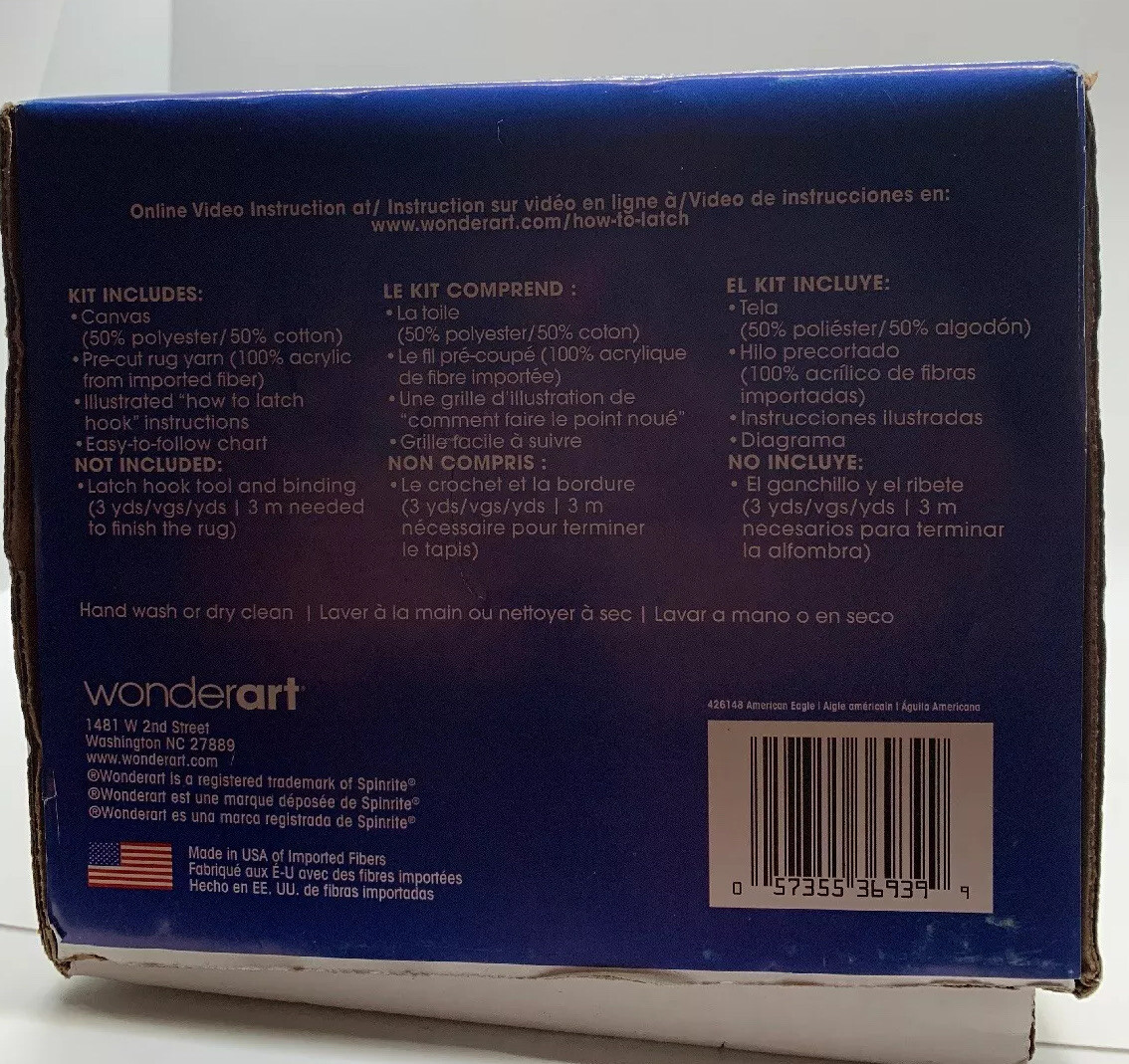 Wonderart Latch Hook Kit American Eagle Size 15 X Ebay