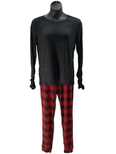 MUK LUKS Women's Butter Knit Comfy Together Pajama Set Red Buffalo