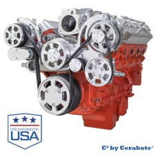 All Inclusive Serpentine System for LS Engines with Clear Coat Finish LS1 LS3