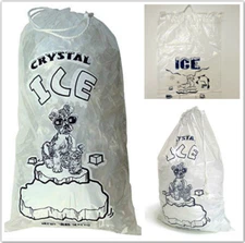 COMMERCIAL 10 LBS / LB Plastic 1.5 Mil Ice Bag Bags 500 PCs with Drawstring