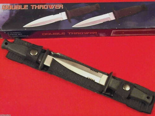 Double Thrower 210233 Black Rubber handle 2 pc dagger belt knives 7" overall NEW