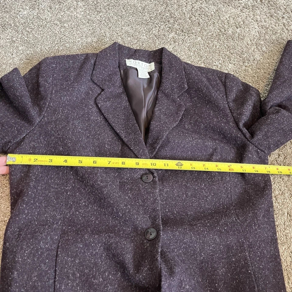 Chaqueta Blazer Norton McNaughton Mujer Talla 6 Morado Mezcla Lana De Colección Foto 4 de 4