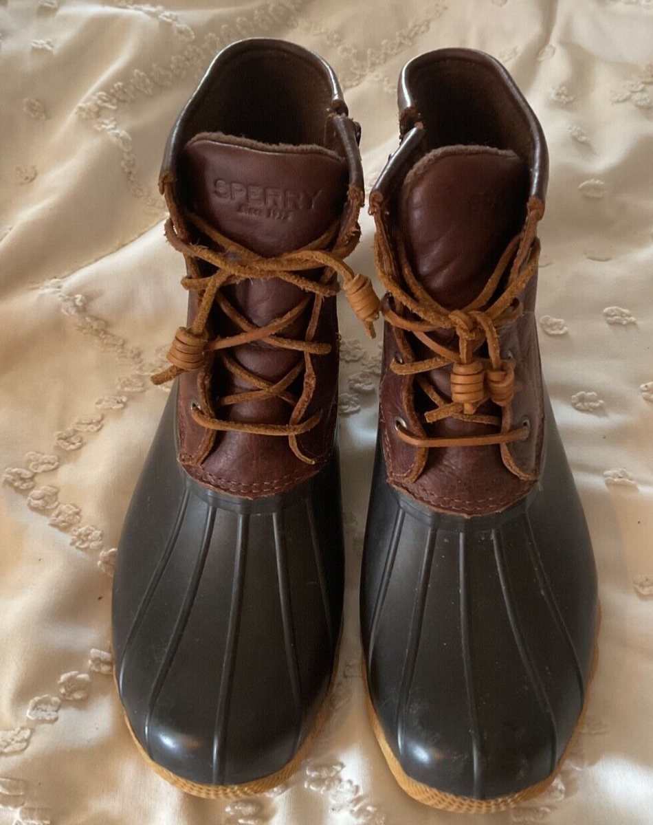 womens sperry duck boots navy