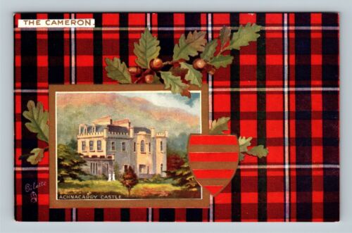 Schottischer Tartan The Cameron Achinacarry Castle Vereinigtes Königreich Vintage Postkarte - Bild 1 von 2