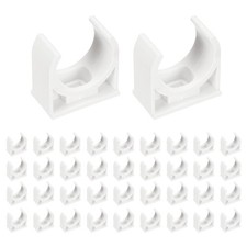 100pcs PVC U-clamps 4/5\" (20mm) for pipes, for TV, white