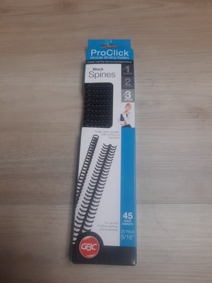Proclick Black Binding Spines 25 Pack 45 Sheet Capacity Easy Edit Flexible Use