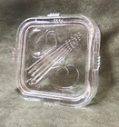 Federal Glass Square Refrigerator Dish Veggies Lid Only 4.25” X 4.25” Vintage