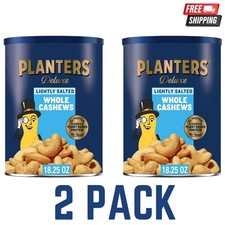 PLANTERS Deluxe Salted Whole Cashews, Party Snacks, Protein 18.25oz 2 PACK 