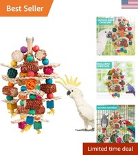 Natural Corn Cob Bird Chew Toy for Small  Medium Parrots - Promotes Beak Health
