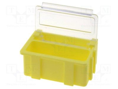 transparent,gelb ESD Behälter 37x12x15mm mit Klappe